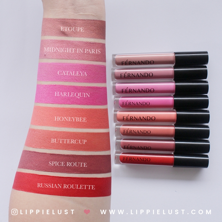 swatched fernando cosmetics matte lip lippielust swatched fernando cosmetics matte lip lippielust